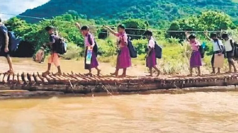 आंध्र प्रदेश: सरकार की उदासीनता से तंग आकर आदिवासियों ने खुद बनाया बांस का पुल